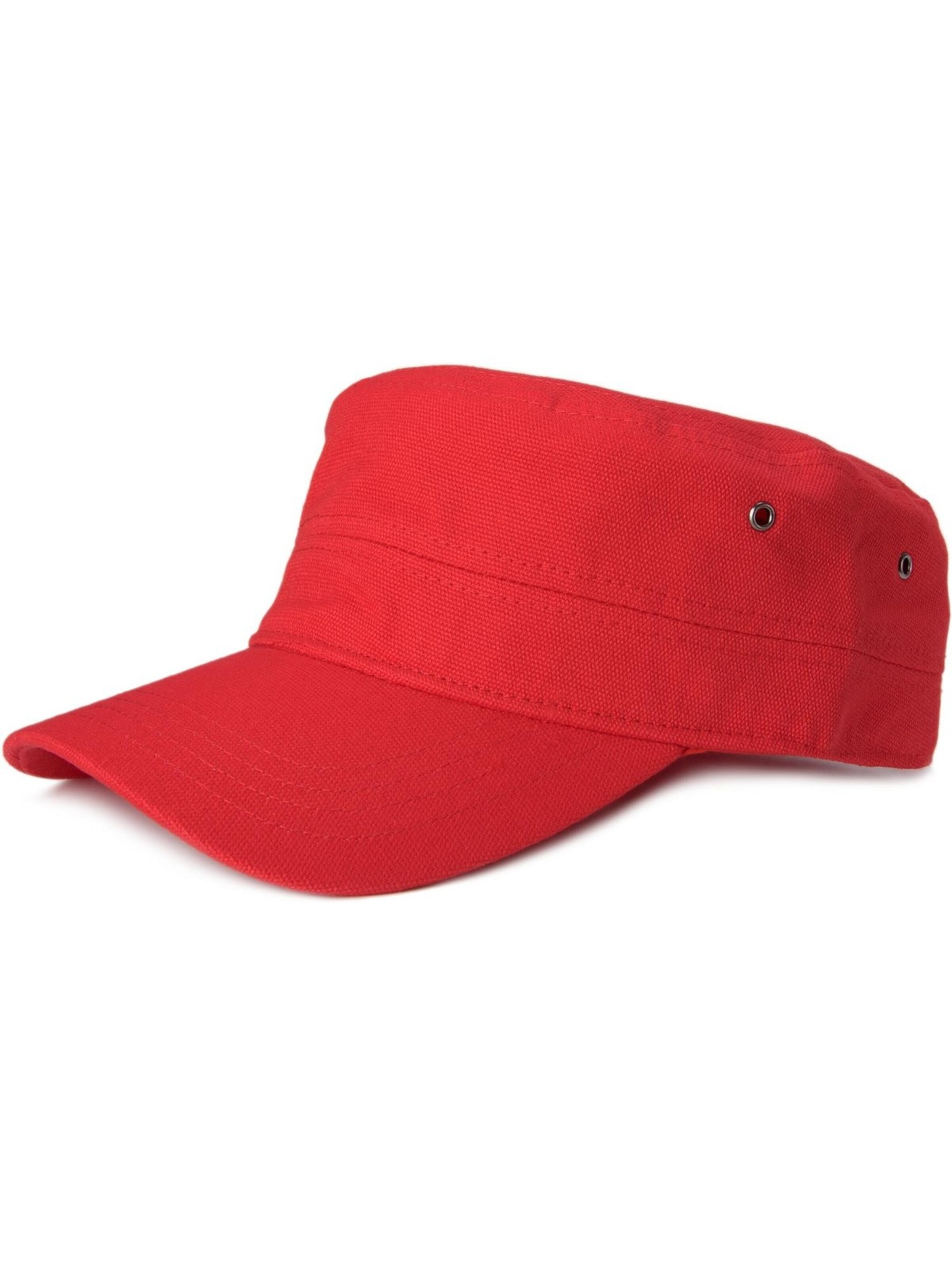 styleBREAKER Cap 'Military Cap Baumwoll Canvas' in Red: front