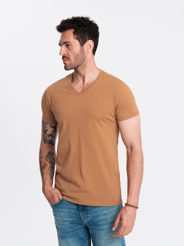 Ombre Shirt in Bruin: voorkant