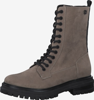 s.Oliver Lace-Up Ankle Boots in Grey: front