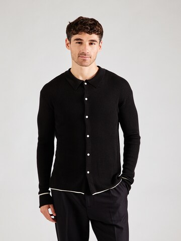 Soulland Knit cardigan 'Paul' in Black: front