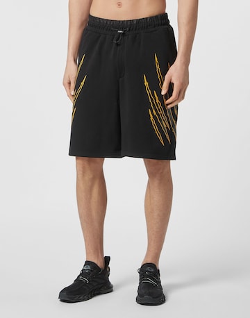 Plein Sport Loose fit Trousers in Black: front