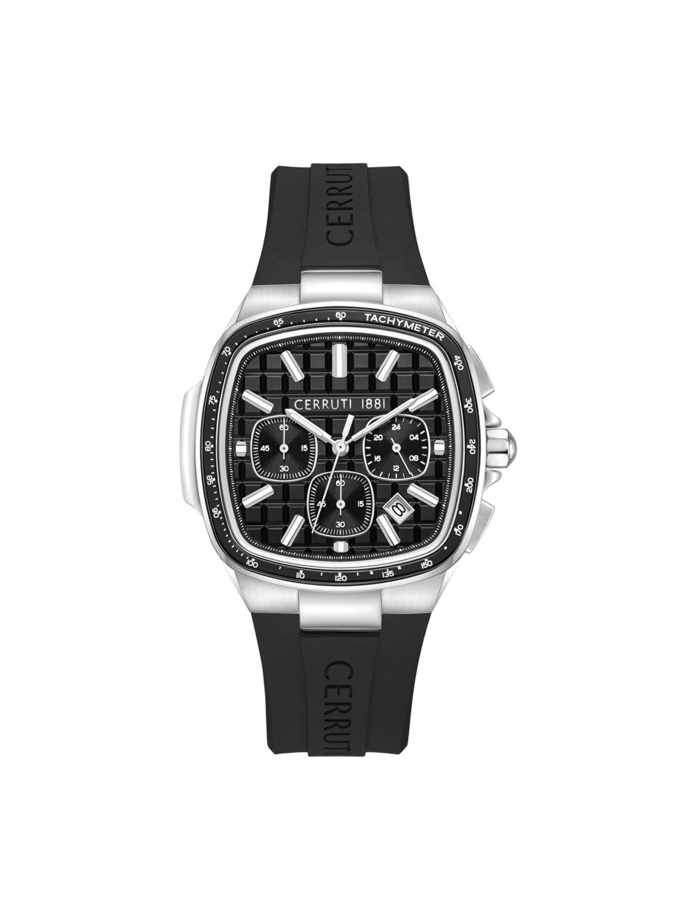 Montre à affichage analogique CERRUTI 1881 en noir : devant