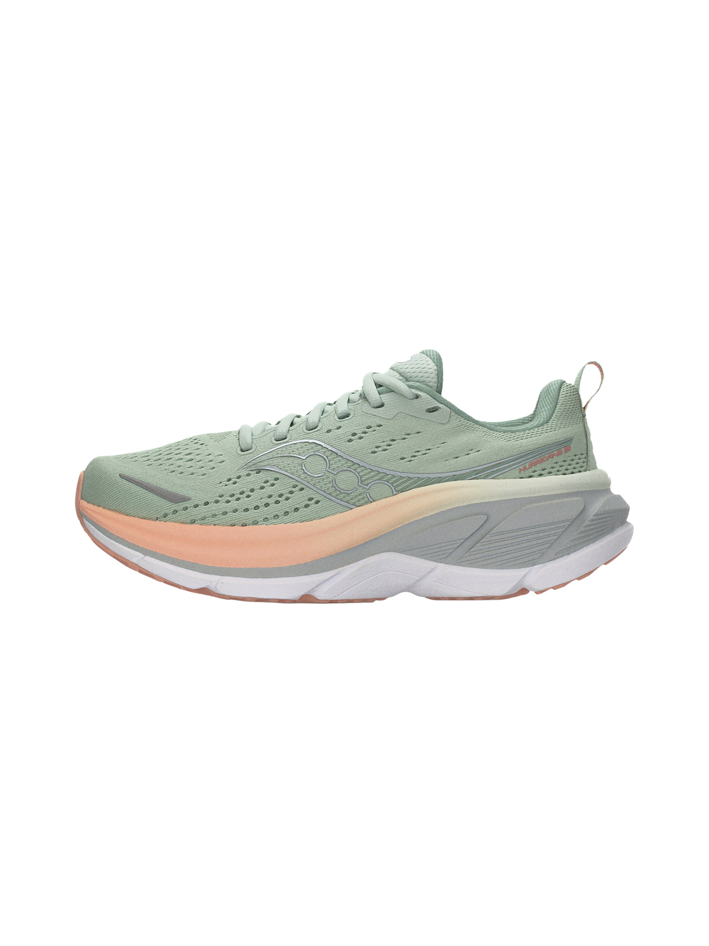 Chaussure de course saucony en vert : devant