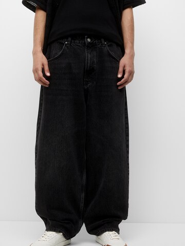 Wide Leg Jean Pull&Bear en noir : devant