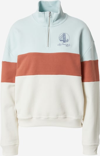 LEVI'S ® Sweatshirt 'Graphic Rue 1/4 Zip Crew' em azul céu / castanho de castanha / branco, Vista do produto