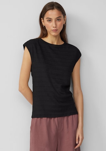 T-shirt QS en noir : devant