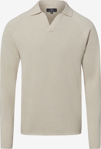 Pull-over Nils Sundström en beige : devant