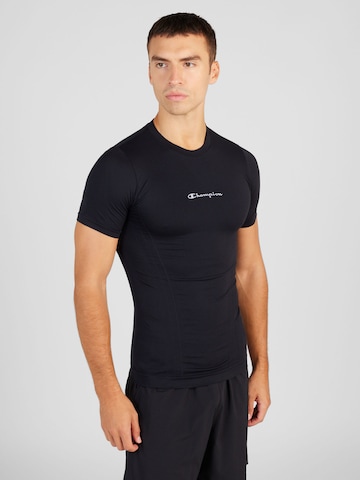 Champion Authentic Athletic Apparel Funkcionalna majica | črna barva: sprednja stran