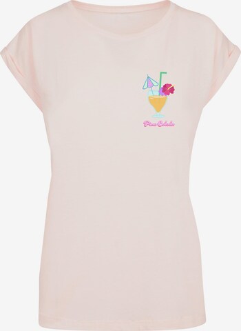 Merchcode T-Shirt 'Pina Colada' in Pink: predná strana
