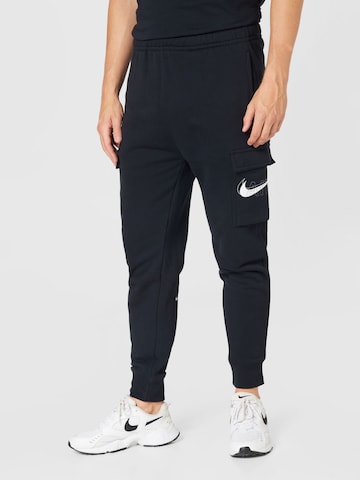 Nike Sportswear Карго панталон в черно: отпред