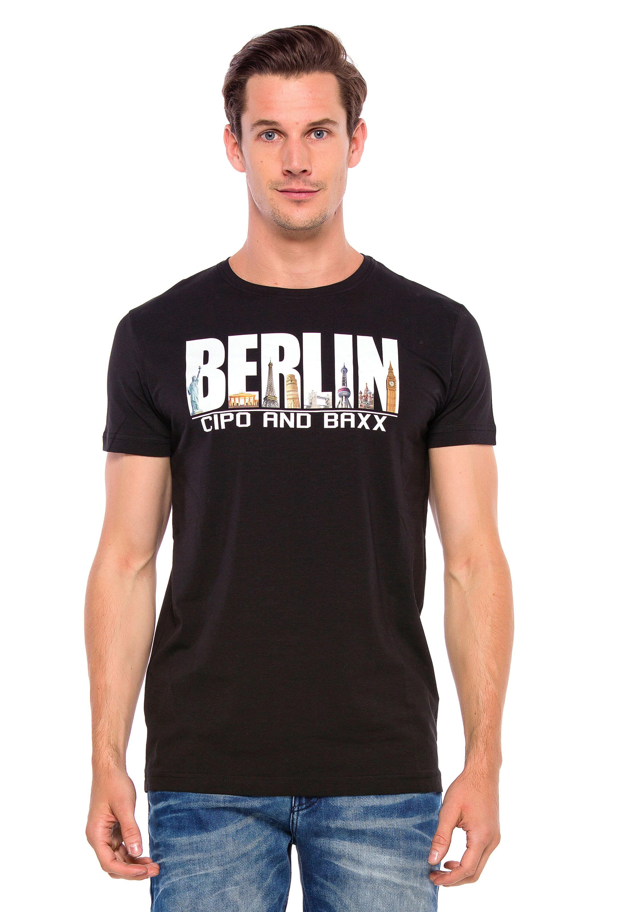 CIPO & BAXX Shirt in Zwart: voorkant