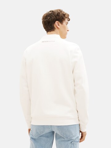 TOM TAILOR DENIM Sweat jacket in White