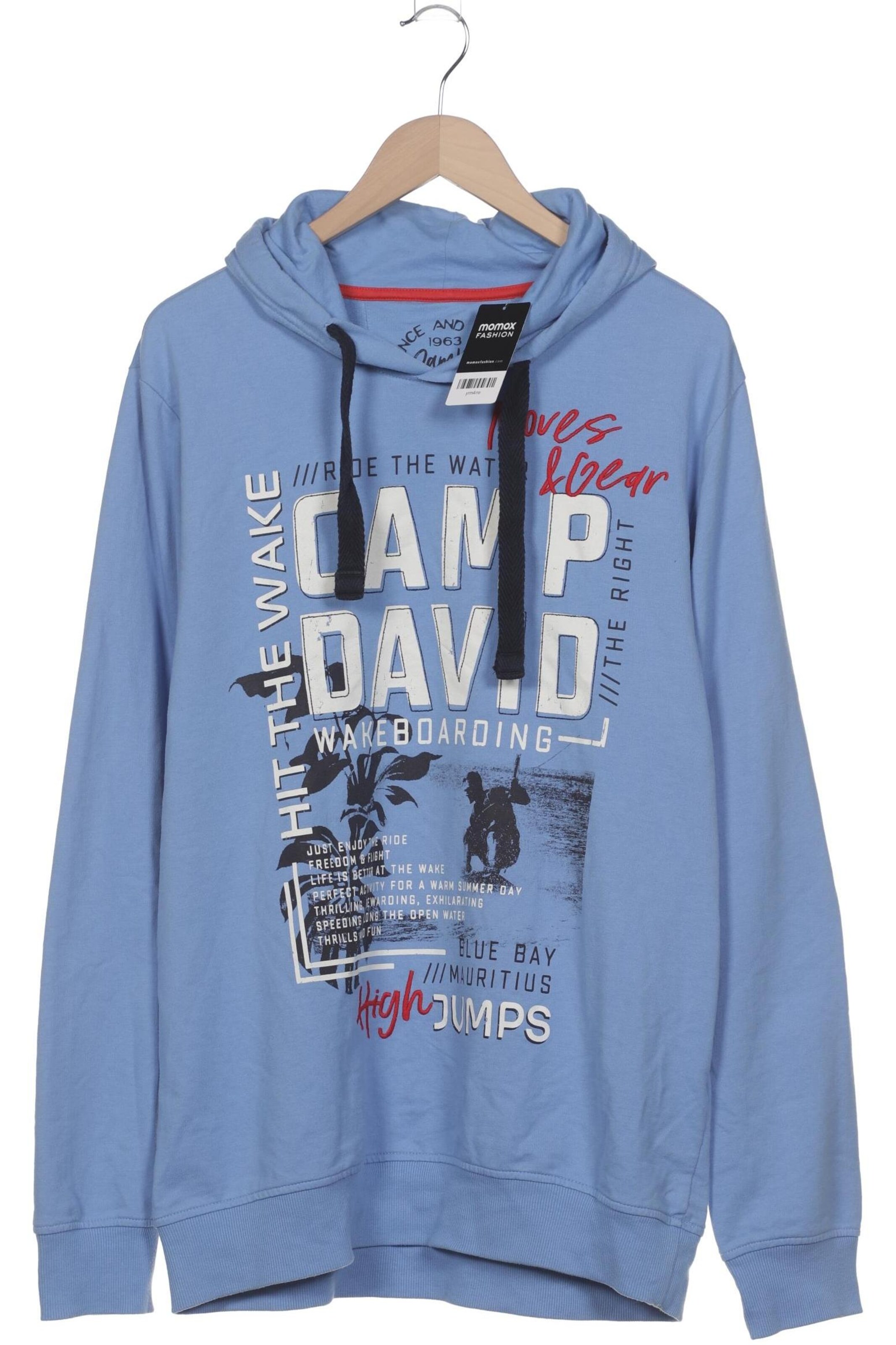 CAMP DAVID Sweatshirt & Zip-Up Hoodie in XXL in Blue: front