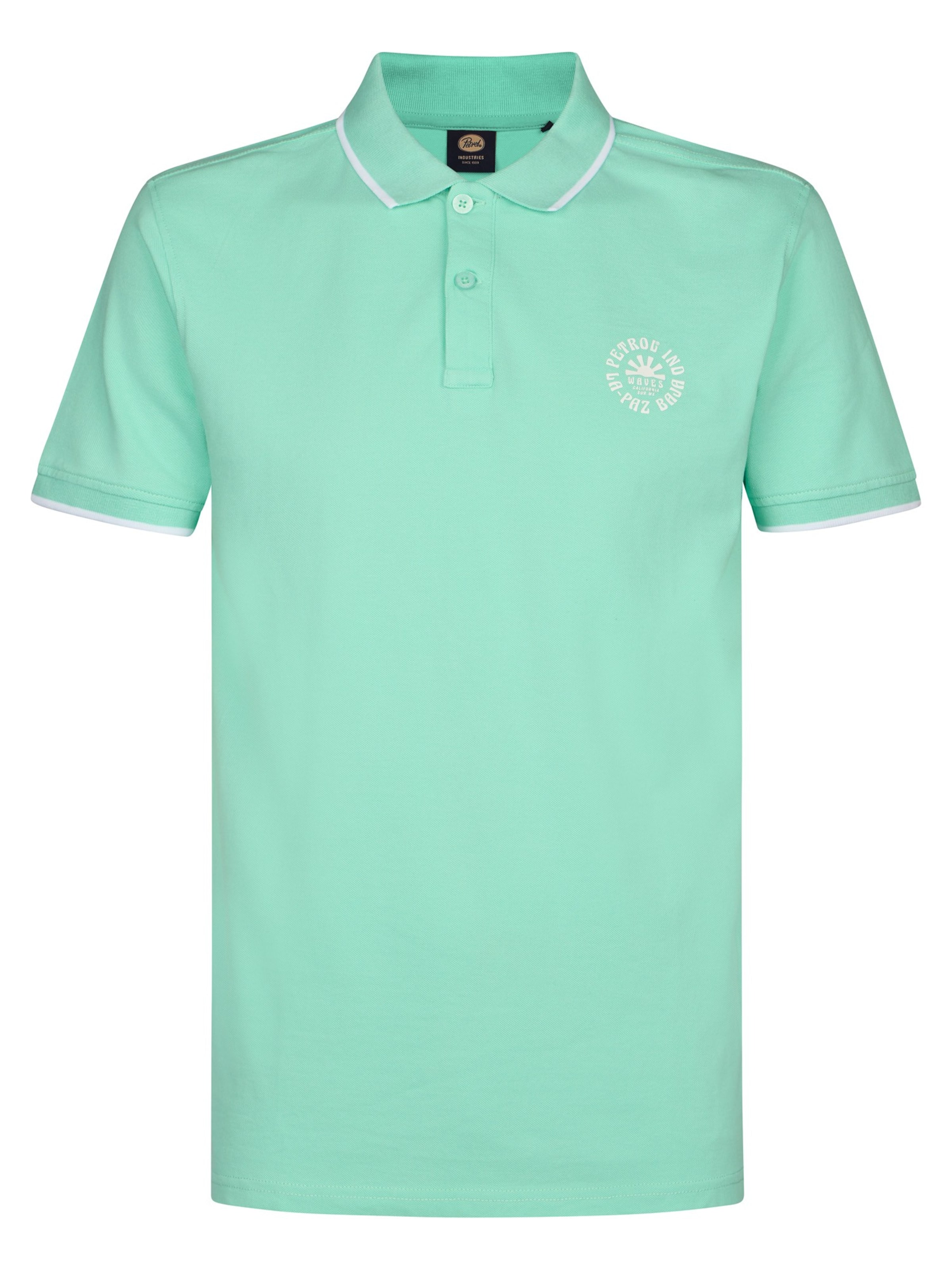 Petrol Industries Shirt in L in de kleur Groen / Wit, Productweergave