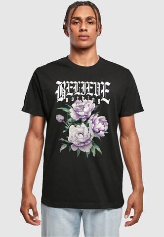 T-Shirt 'Believe Nothing' Mister Tee en noir : devant