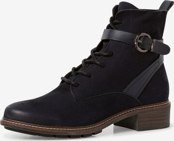 TAMARIS Lace-Up Ankle Boots in Blue: front