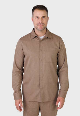 Kleinigkeit Regularny krój Koszula 'Lein Gosling' w kolorze brązowy: przód