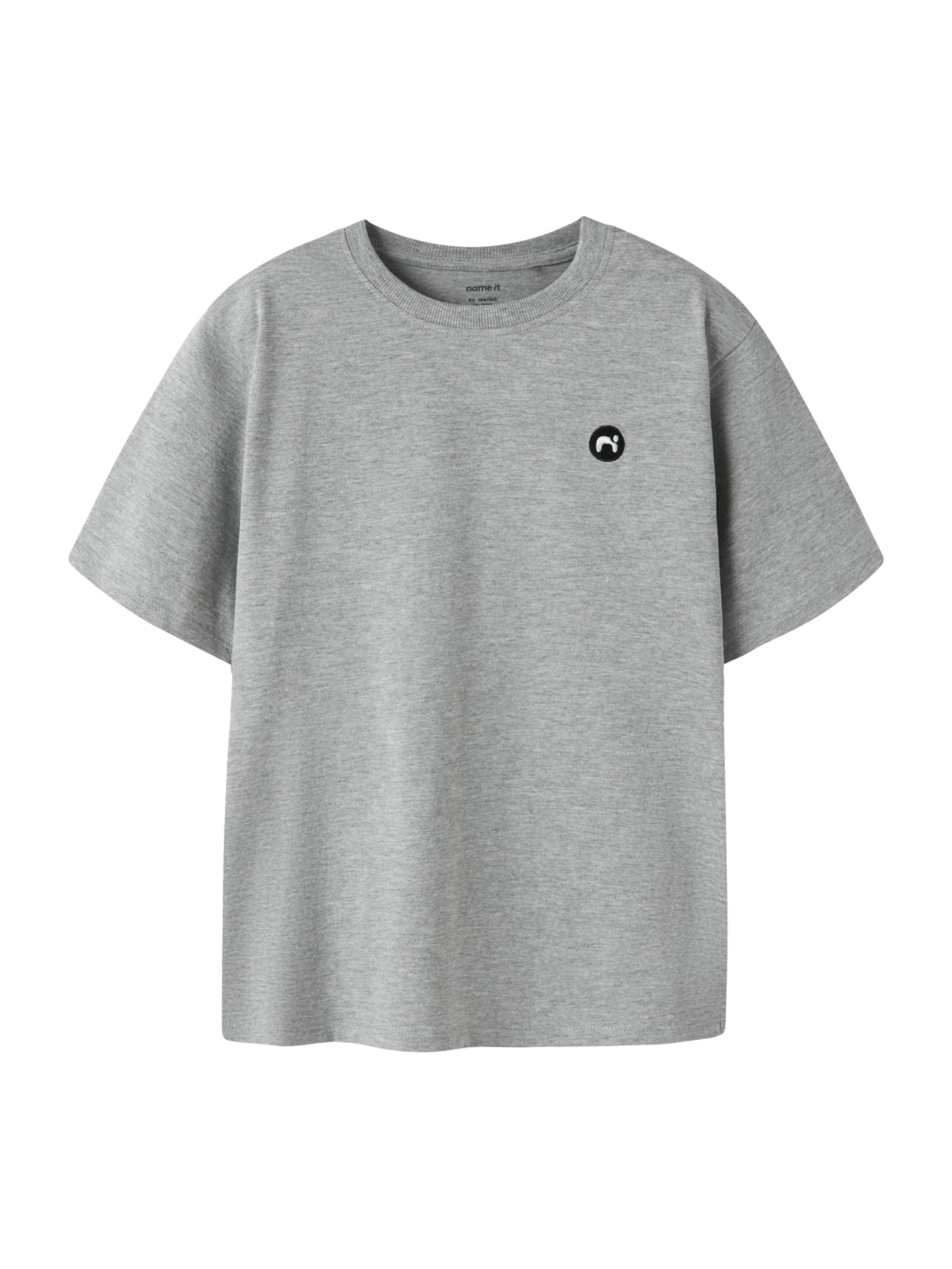 NAME IT Μπλουζάκι 'NKMVIMO' σε γκρι: μπροστά