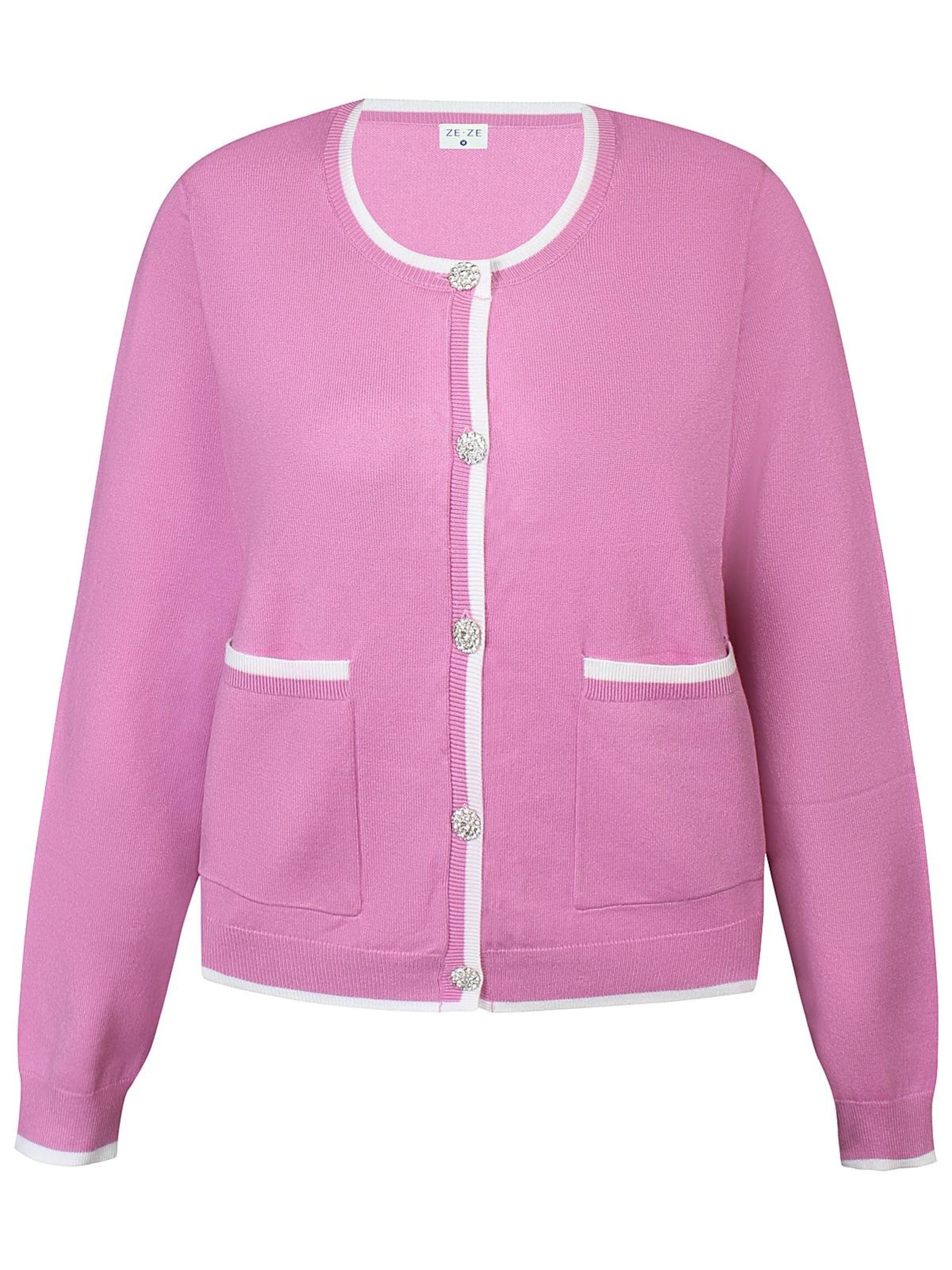 ze-ze Strickjacke 'Ciku 994' in Pink: Vorderseite