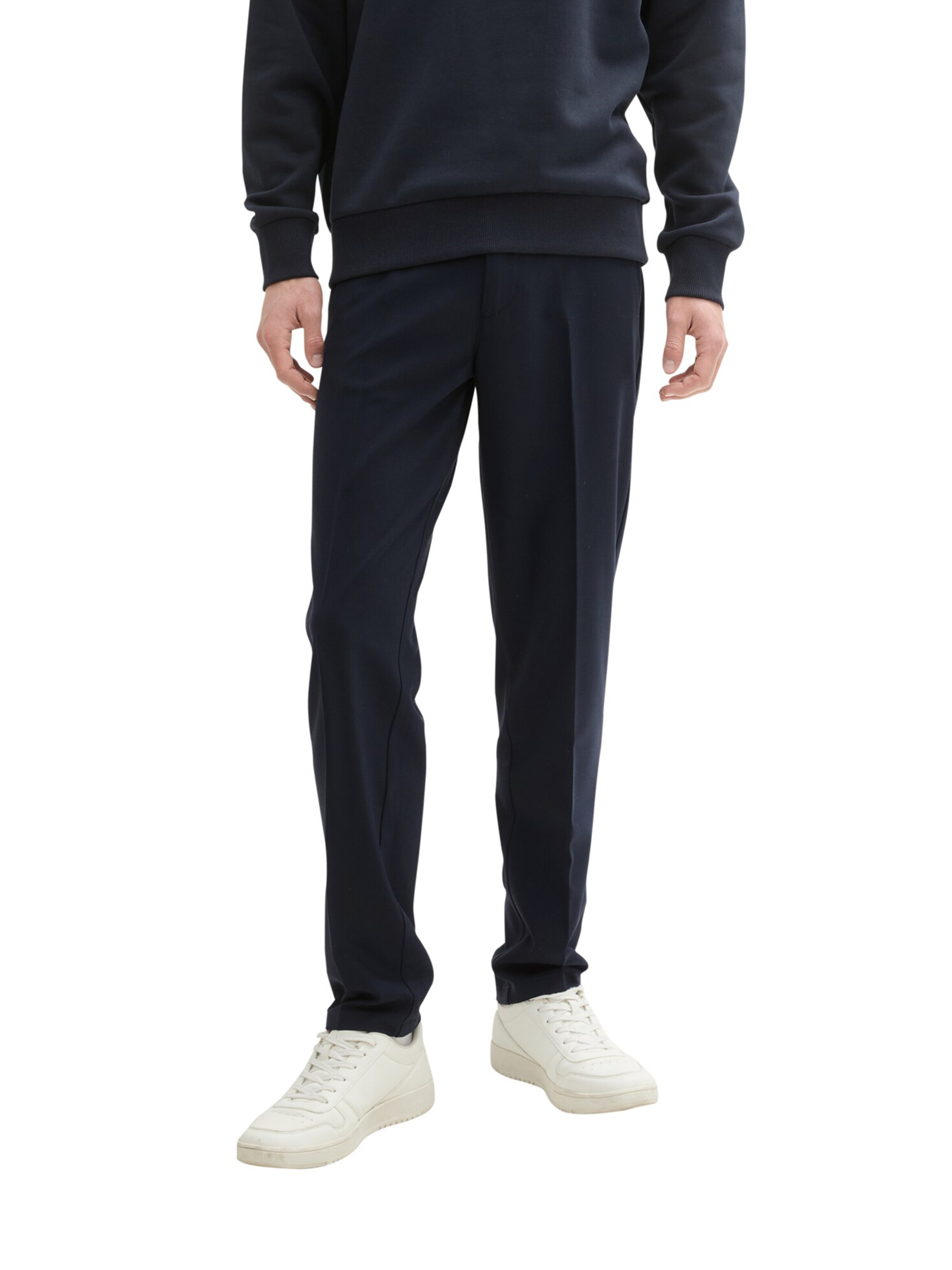 TOM TAILOR DENIM - Regular Calças com vincos em azul: frente