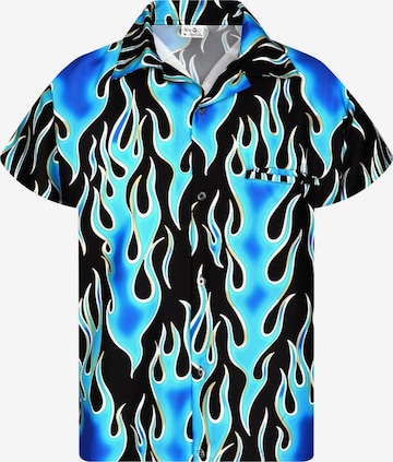 King Kameha Shirt 'Flames Wild' in Blau: Vorderseite