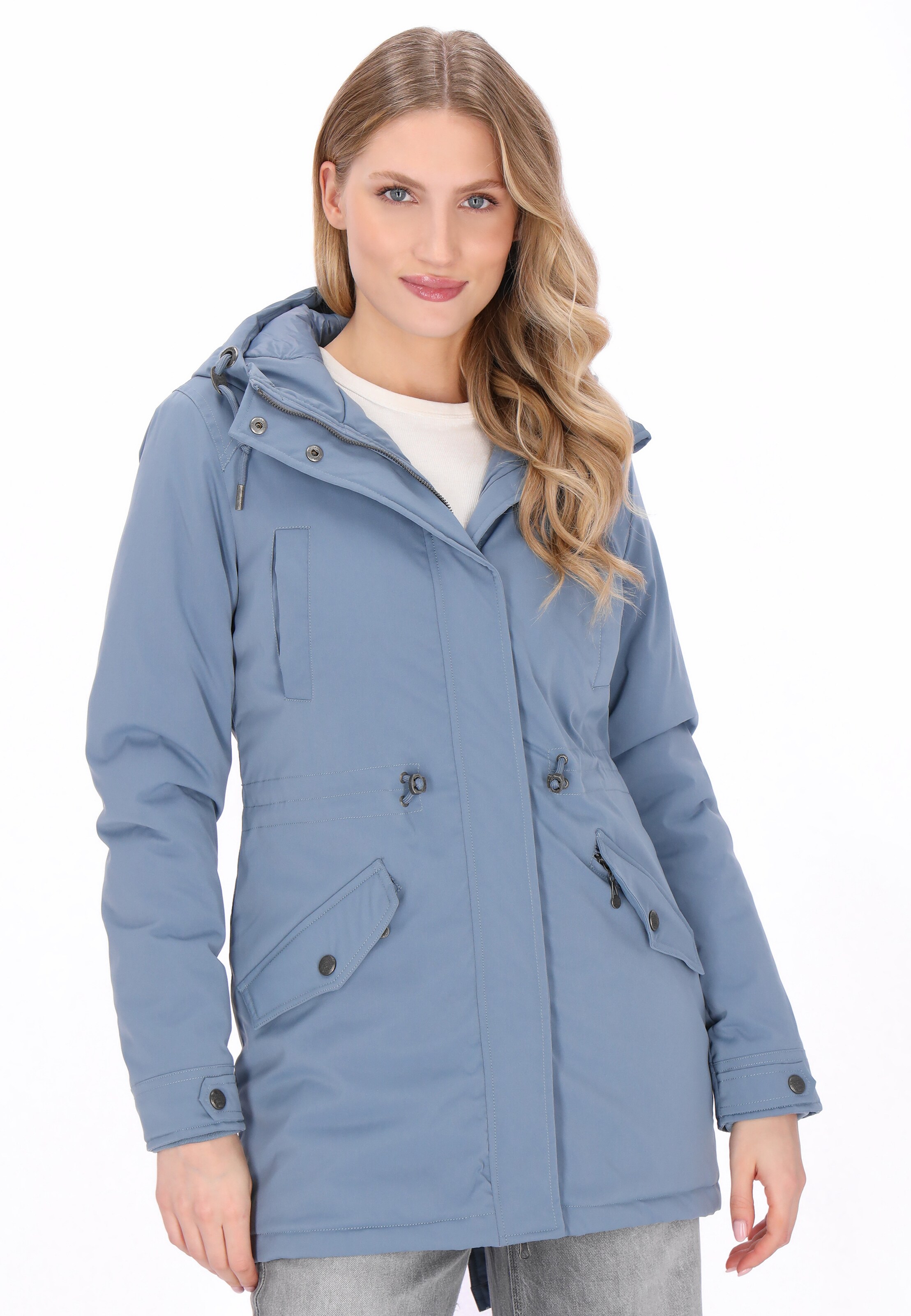 DreiMaster Vintage Between-Seasons Parka in Blue: front