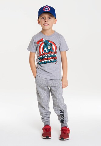 LOGOSHIRT T-Shirt 'Captain America' in Grau
