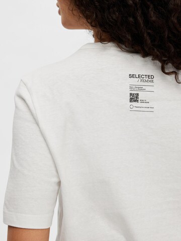 T-shirt 'Cecilie' SELECTED FEMME en blanc