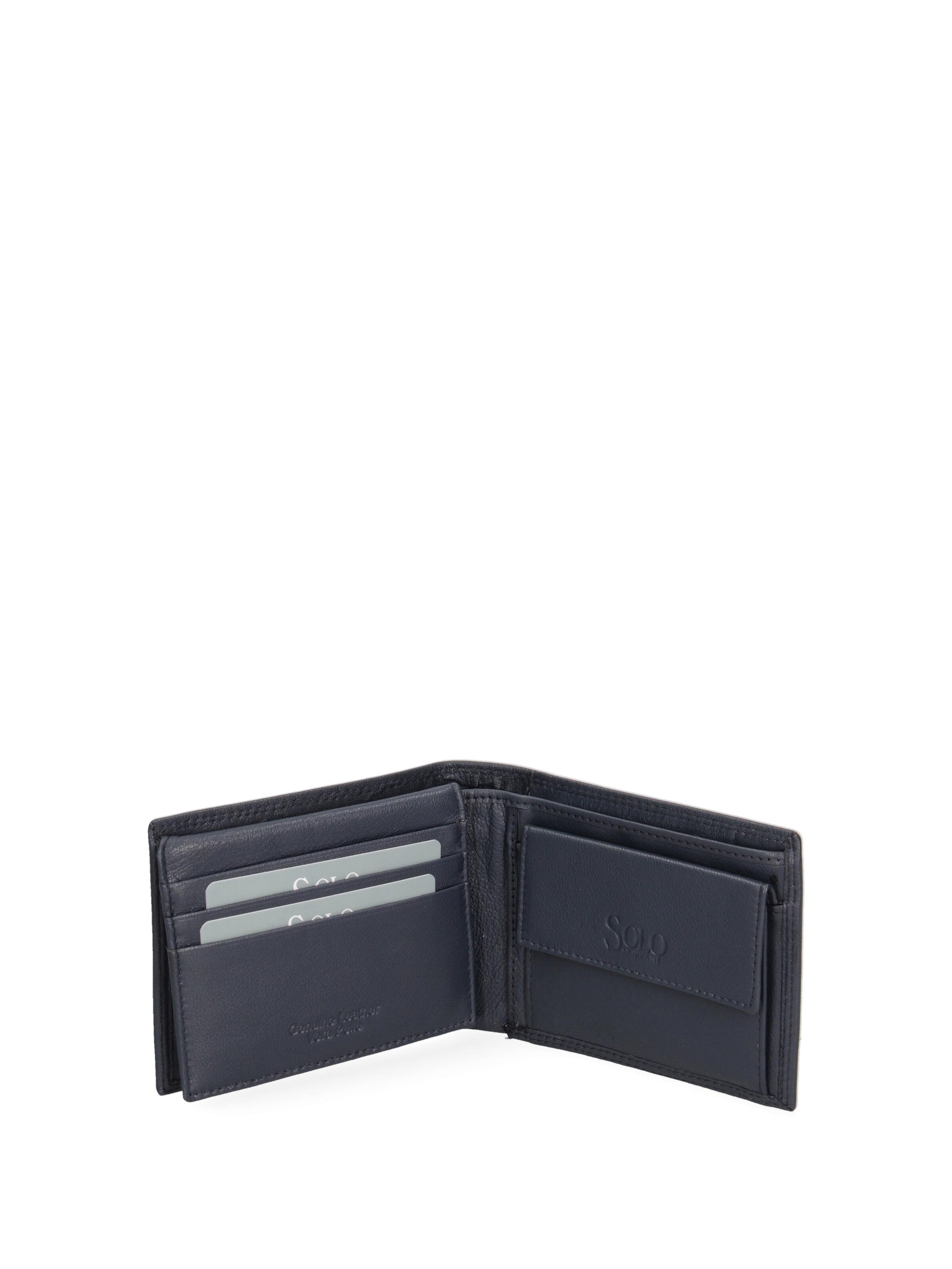 Portamonete 'Portafoglio Uomo Vera Pelle - Solo Soprani Slim Compatto 12x9,5 cm' di Solo Soprani in blu