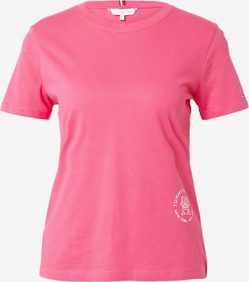 T-shirt TOMMY HILFIGER en rose : devant