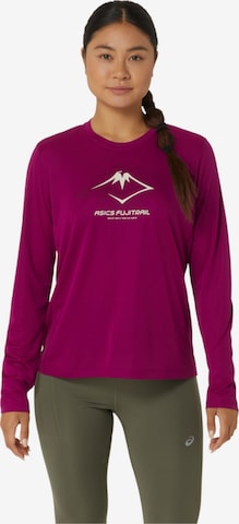 ASICS Shirt 'Fujitrail Logo LS' in Lila: voorkant