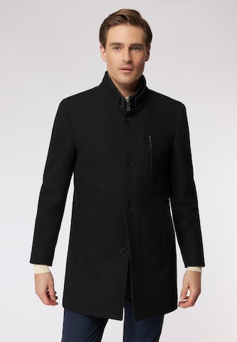 ROY ROBSON Between-Seasons Coat in Black: front