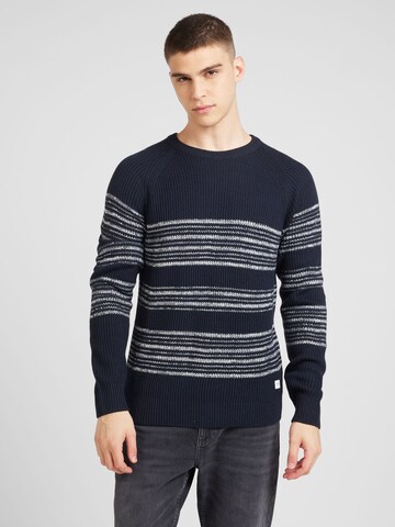 JACK & JONES Sweater 'JJPANNEL' in Blue: front