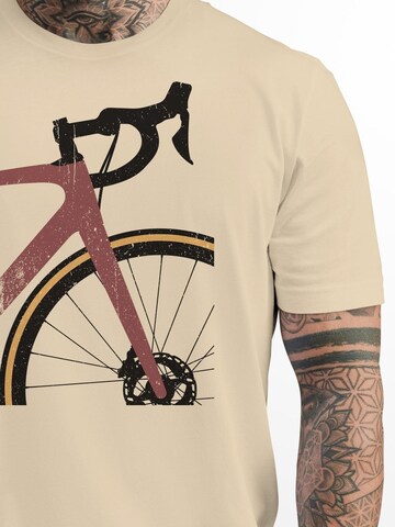 Neverless Shirt 'Rennrad' in Beige