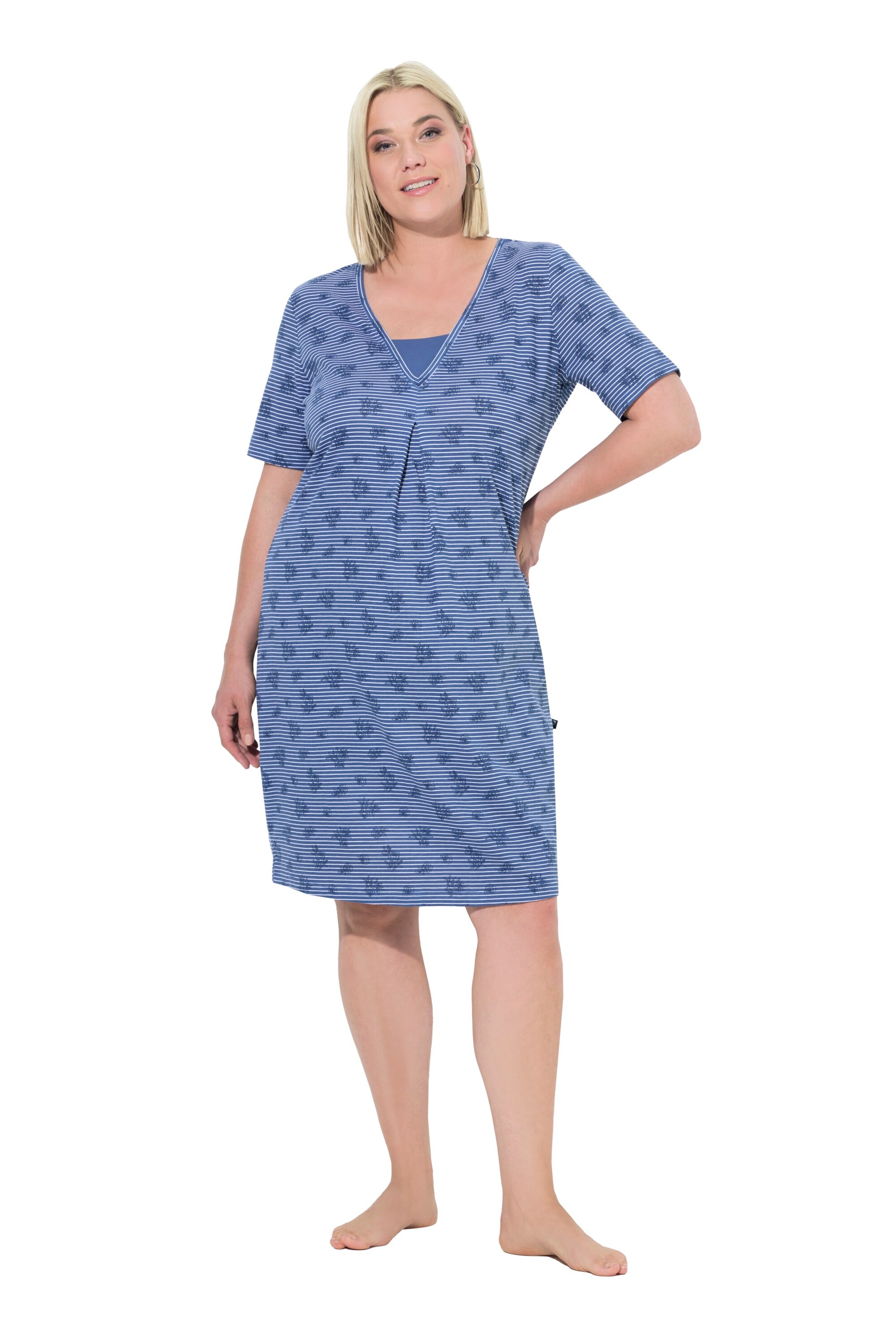 Chemise de nuit Ulla Popken en bleu : devant