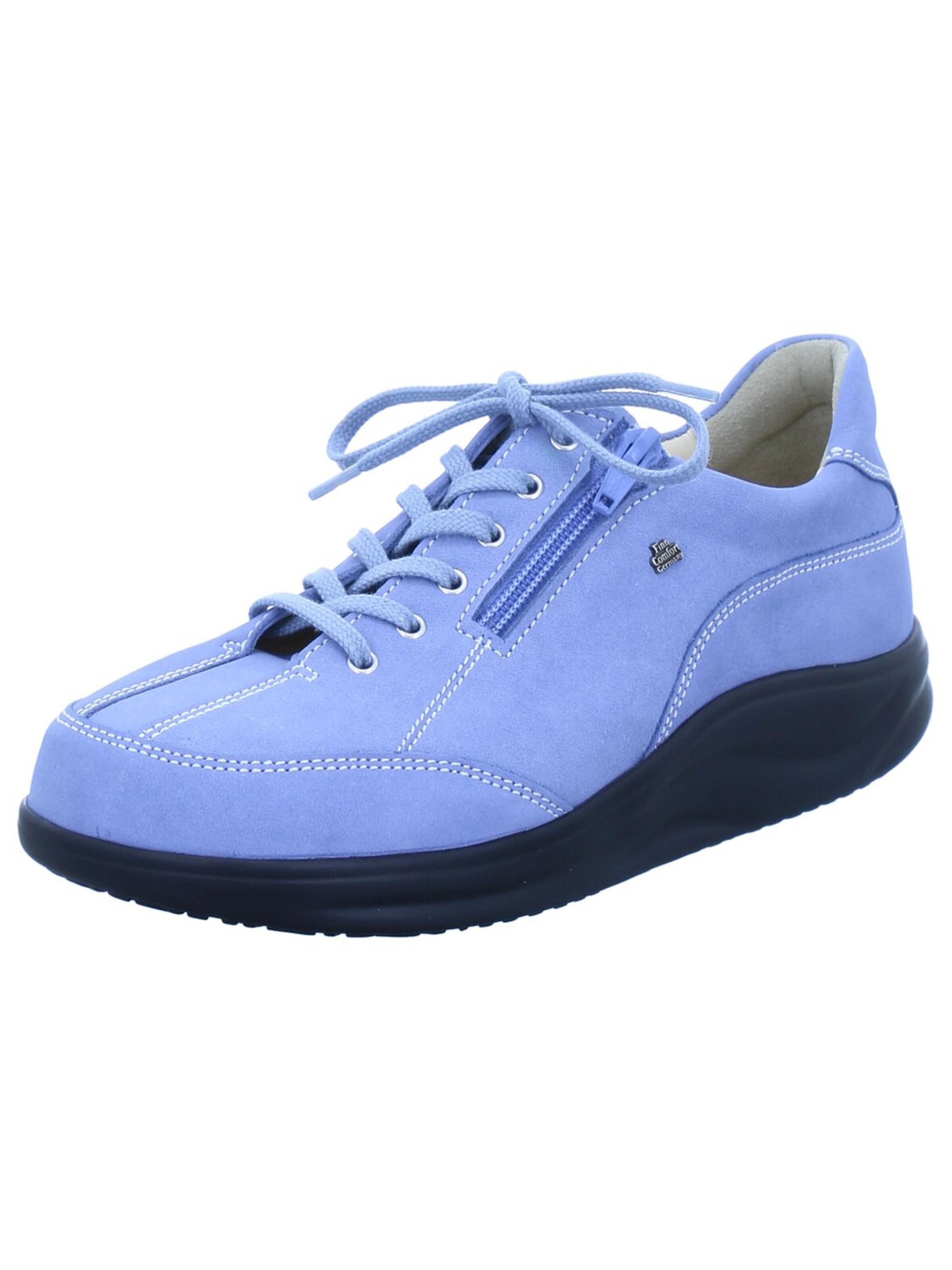 Finn Comfort Låg sneaker 'Schnürschuh Damen 2913-007241 Echtleder in blau' i blå: framsida
