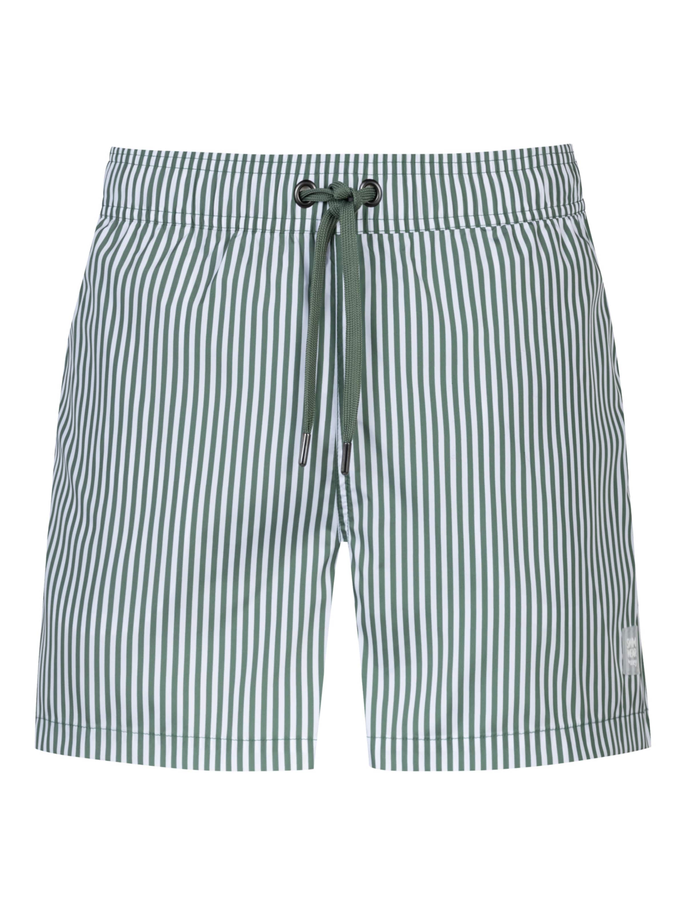 Shorts de bain 'Seaside Stripe' Mey en vert : devant