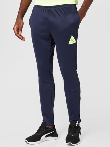 PUMA Slimfit Športne hlače | modra barva: sprednja stran