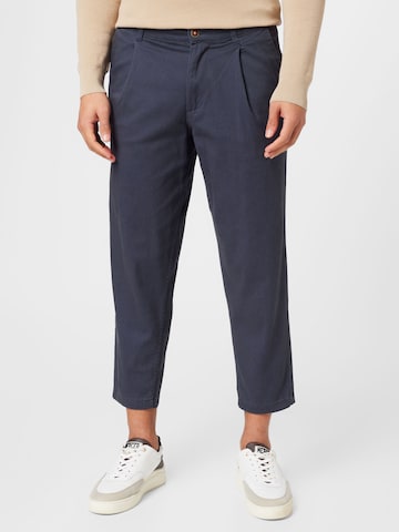 JACK & JONES Regular Pleat-Front Pants 'BILL RICO' in Blue: front