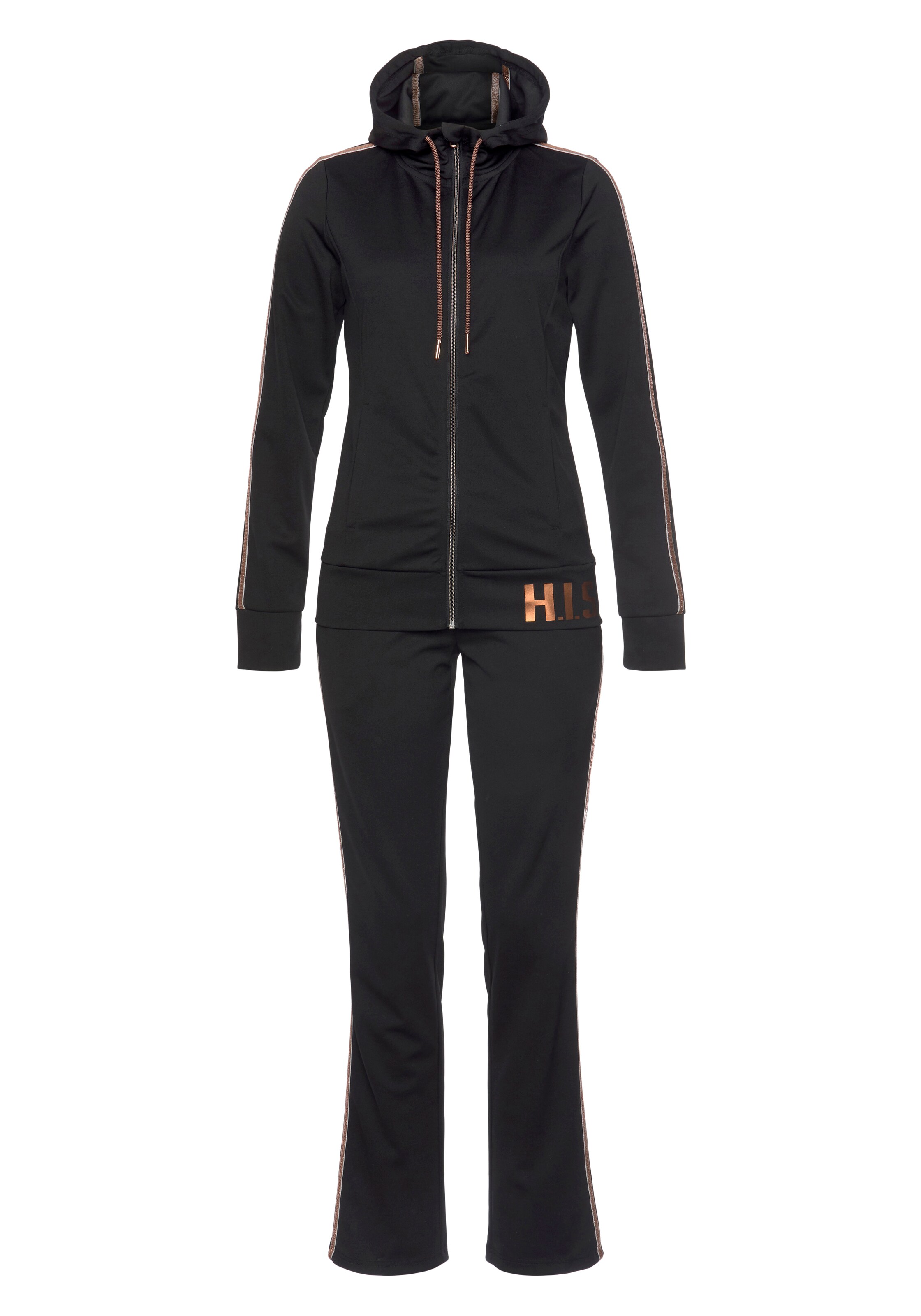 H.I.S Jogginganzug in Schwarz: Vorderseite