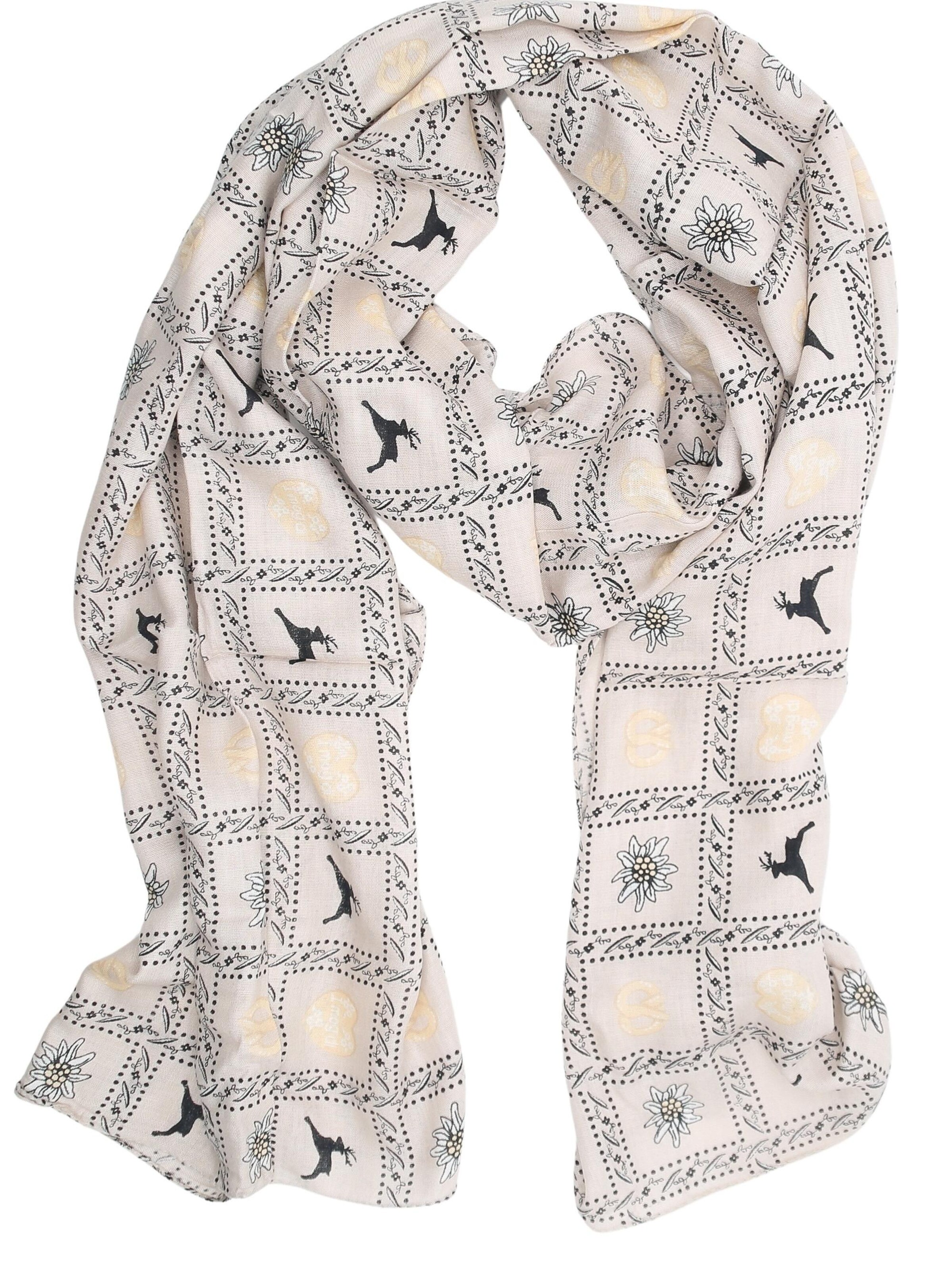 Allgäu Rebell Scarf 'Trachteneleganz' in Beige: front