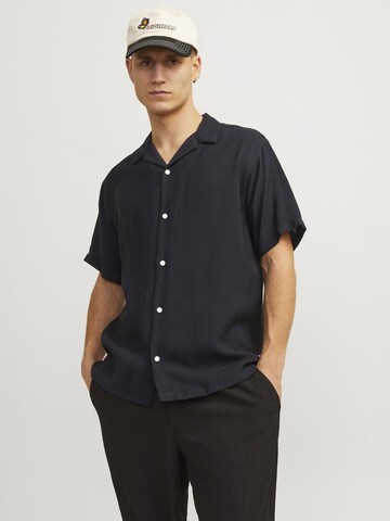 JACK & JONES Regular fit Button Up Shirt in Black: front