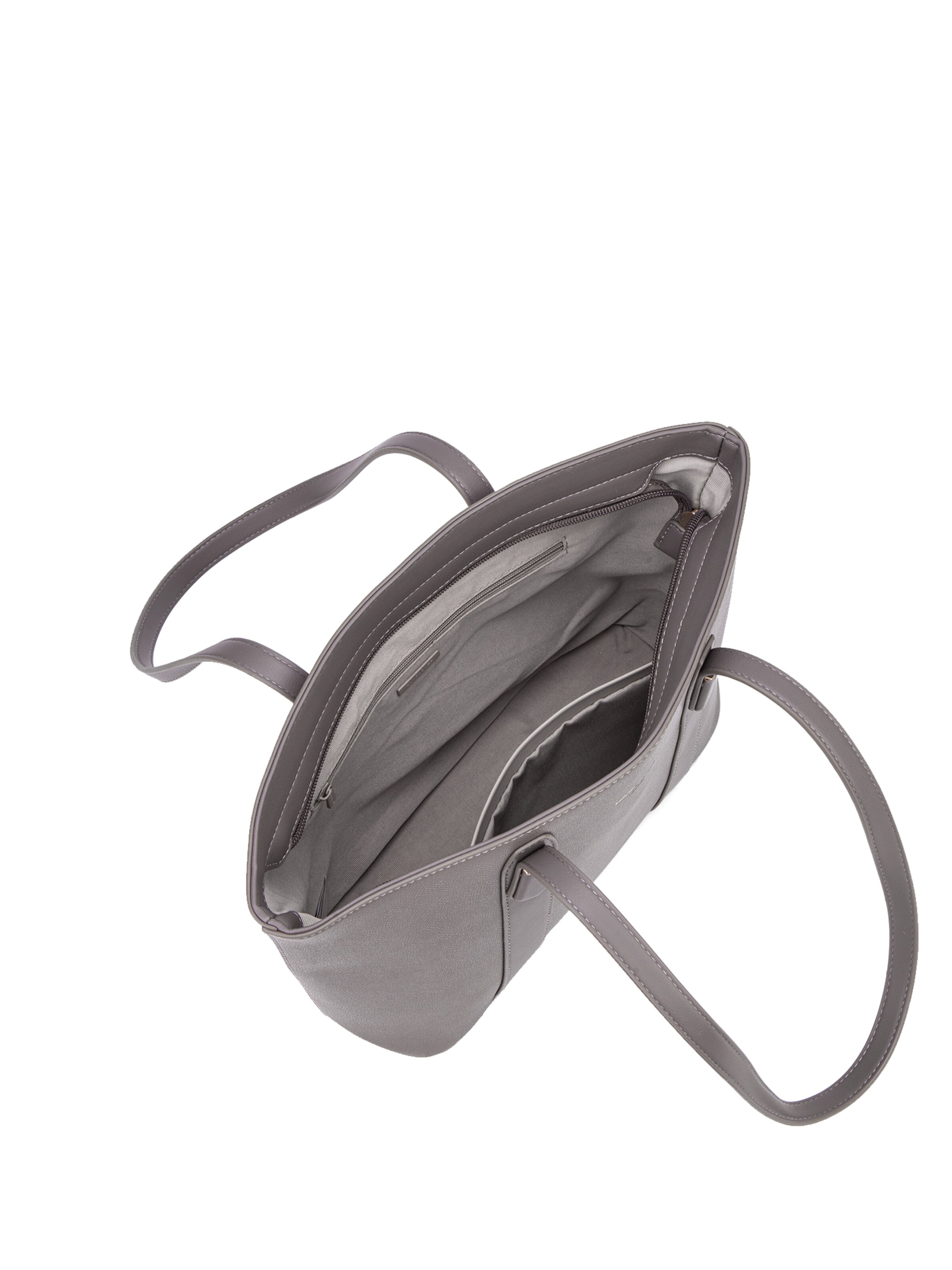 Borsa a spalla 'Borsa a Spalla Donna Vegan Leather 36x23 cm - Chiusura Zip' di David Jones in grigio