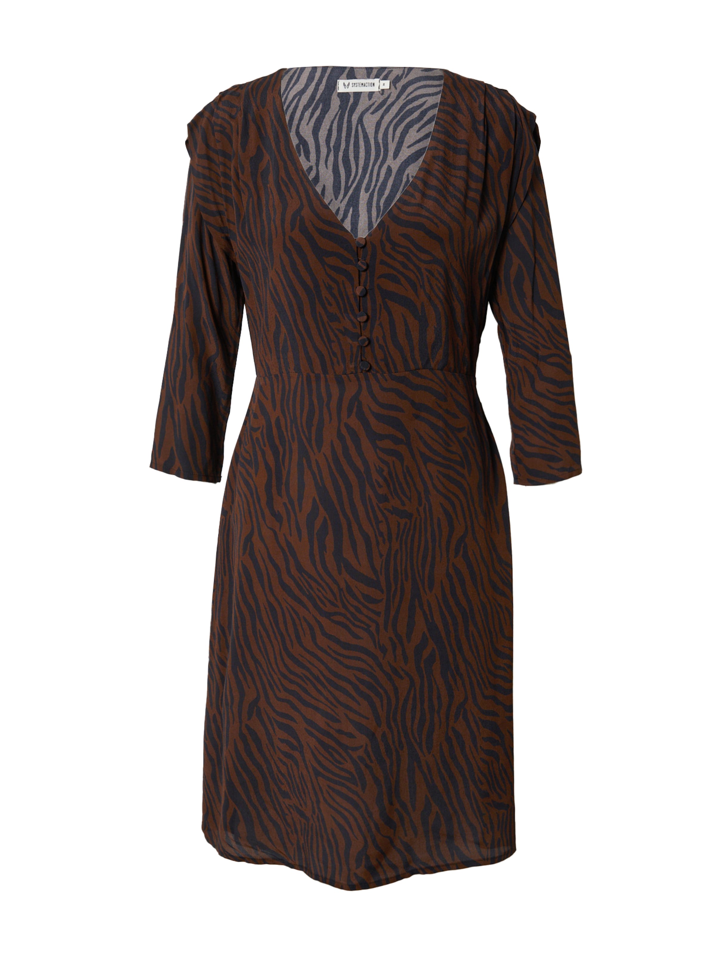 System Action - Vestido camisero en marrón: frente