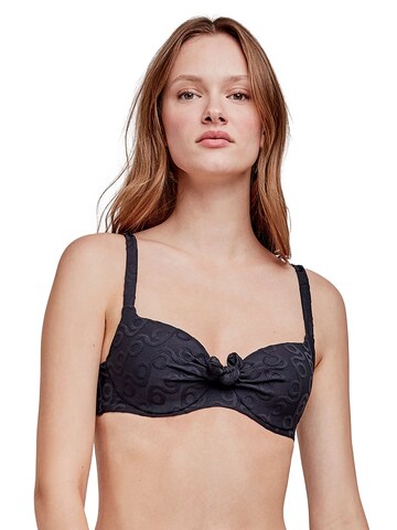Gisela Balconette Bikini top in Black: front