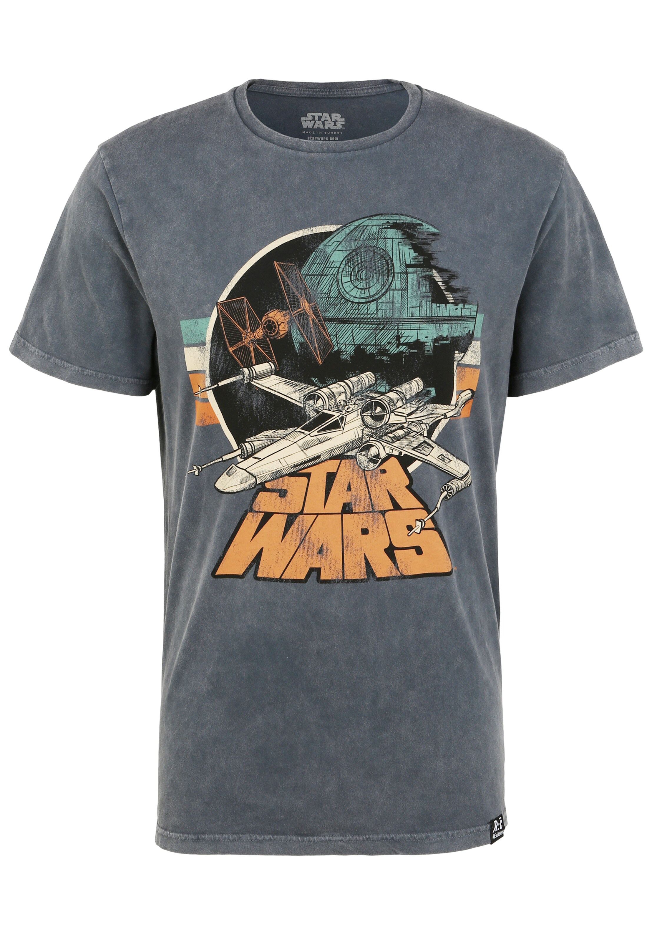 Recovered T-Shirt 'Star Wars Empire Strikes Back Retro X-Wing' in Grau: Vorderseite