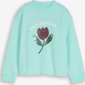 Sweat-shirt TOM TAILOR en vert : devant