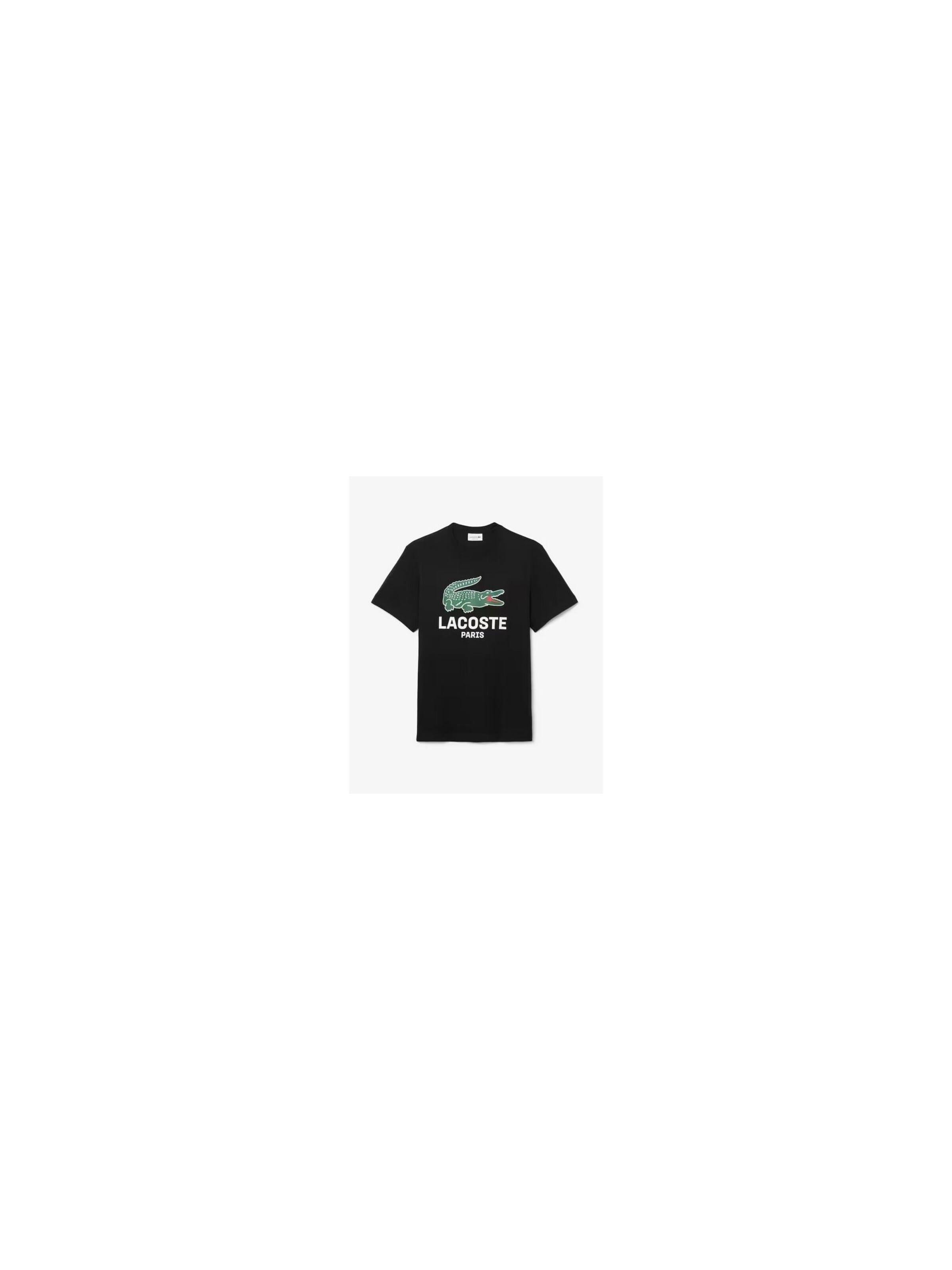 LACOSTEMajica 'Camiseta lacoste negra big chest croco crewneck tee' - crna boja