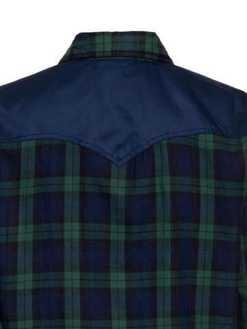 King Kerosin Regular fit Button Up Shirt in Blue