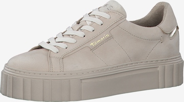 Baskets basses TAMARIS en beige : devant